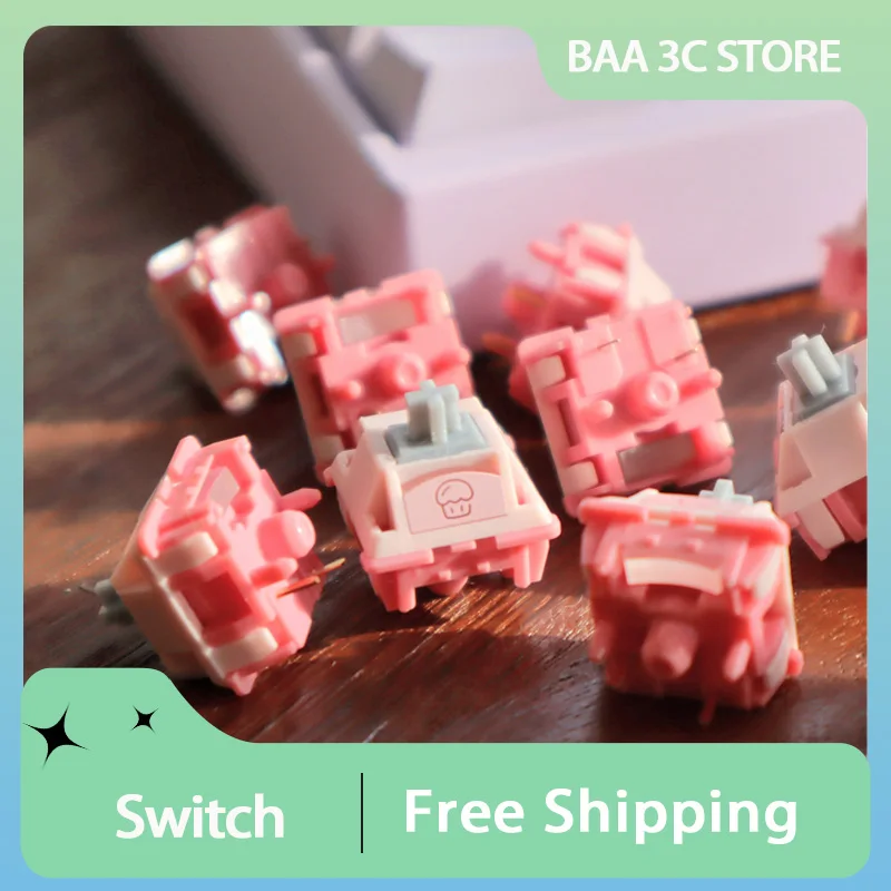 FondantPink Shaft Switch TEC Keyboard Shaft Body 45g Linearity Axis 3.7mm Customized Mechanical Keyboard Accessories