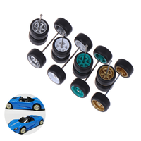 1:64 Wheels For Hotwheels With Rubber Tire Model Model Car Modified Parts Racing Vehicle Toys 4Colors