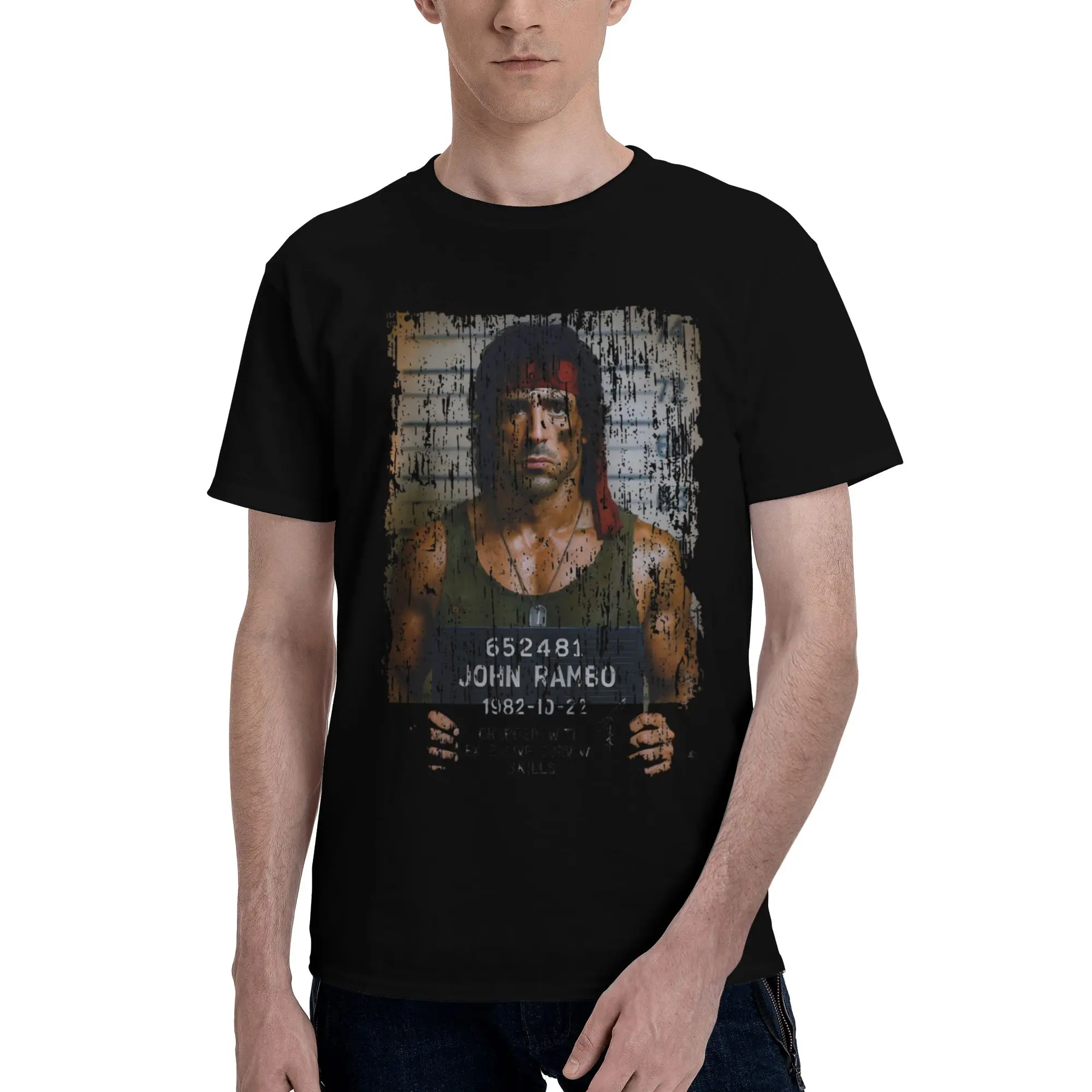 Mens Womens John Rambos T Shirt Cotton Graphic Tee Shirts  Top Clothing