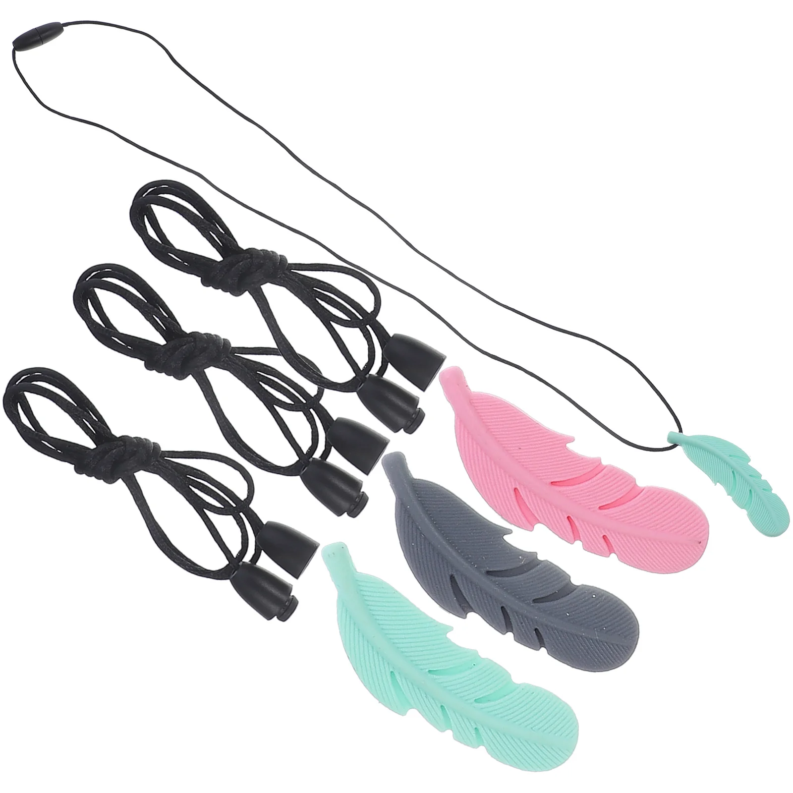 4 Pcs Silicone Necklace Baby Teether Molar Chain Toys Teething Tool Oral Sensory Chewing Pendant