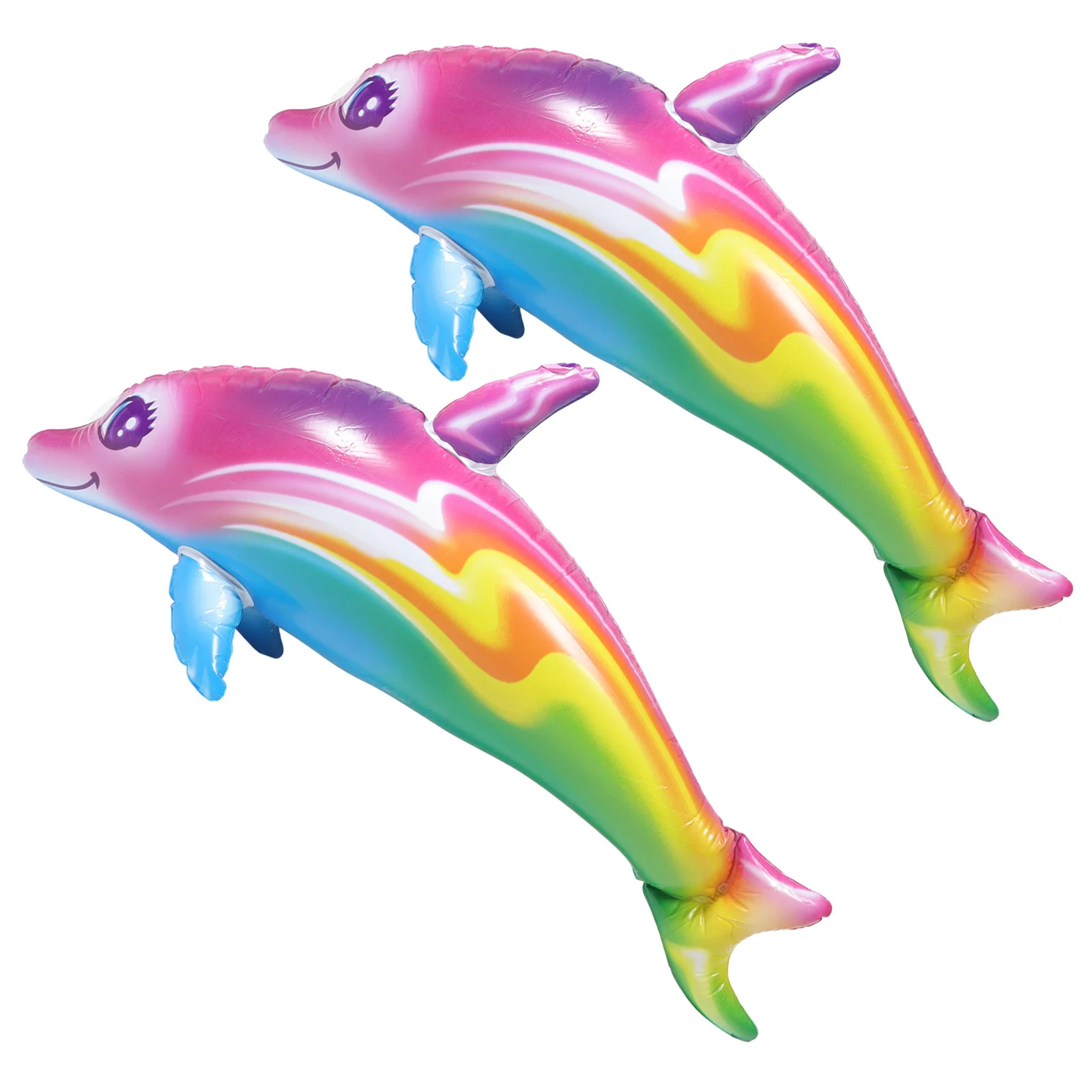 2 Pcs Ocean Dolphin Inflatable Toy Child Kids Sea Animal Toys Foil Mermaid Balloon Pvc Giant