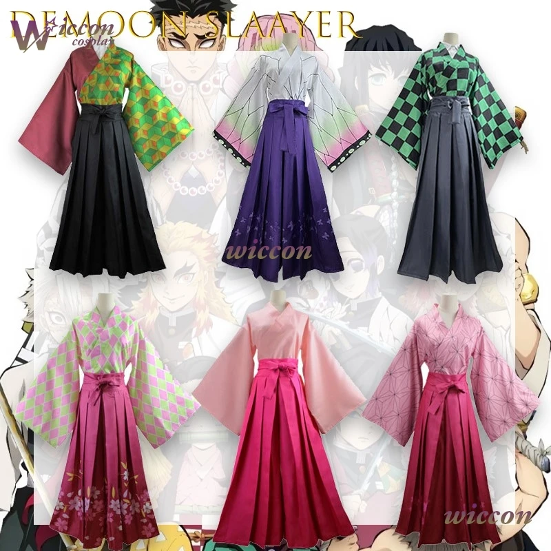 

CosR Tanjirou Nezuko Kochou Shinobu Tomioka Giyuu Kanroji Mitsuri Tsuyuri Kanao Powder Spy Kona S Tsume Kimono Anime Suit Wig