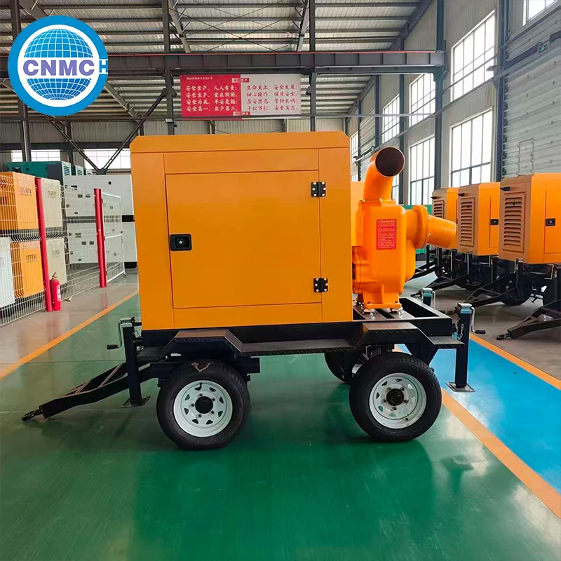 Hot Sale Trailer Mounted Self Priming Diesel Pump Stable Suction Lift For Municipal Sewer Dewatering Farm Watering Use