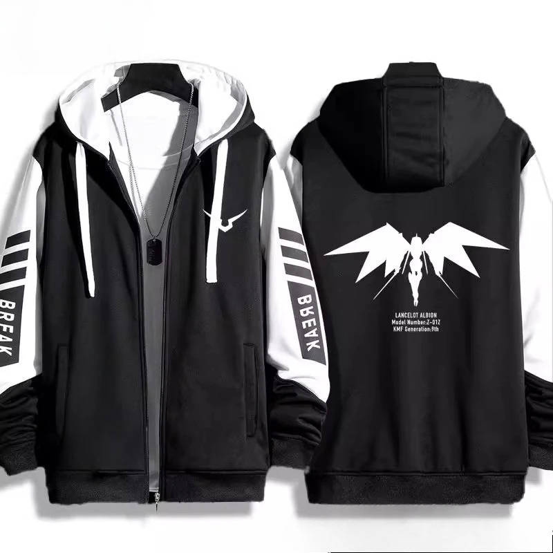 كود Geass Lelouch of The Rebellion ثلاثية الأبعاد طباعة زمم النساء/الرجال هوديي البلوز الشارع الشهير الهيب هوب تأثيري سستة مقنعين سترة