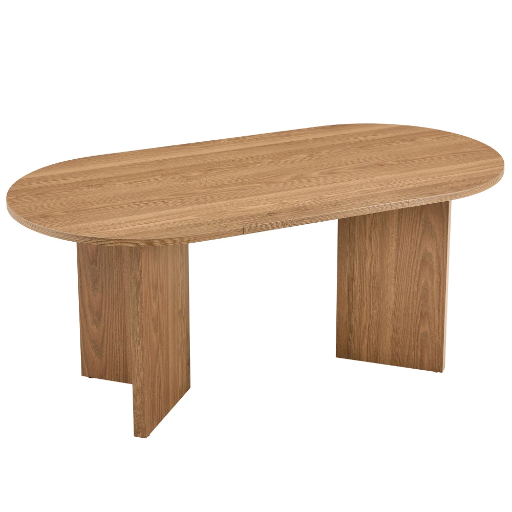 180cm eettafel voor vier tot zes personen, ovale keukentafel, moderne ronde eettafel in landelijke stijl voor de eetkamer - afbeelding 2