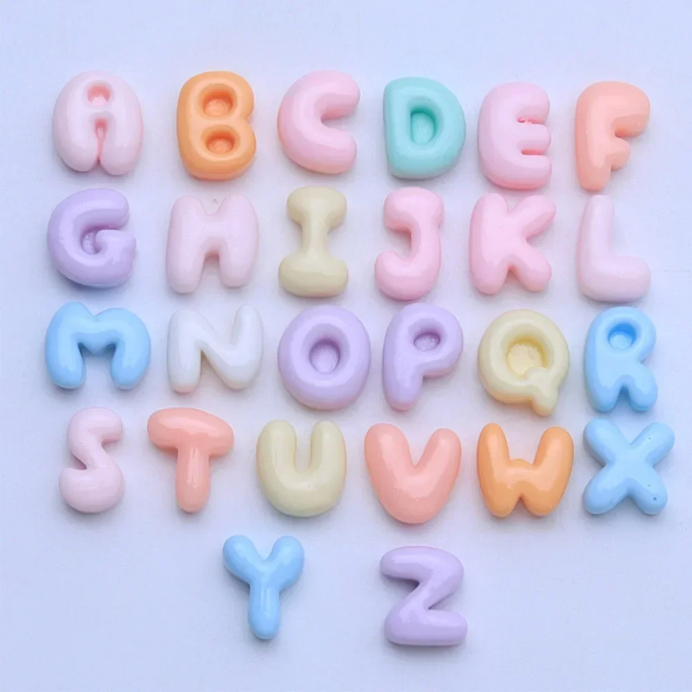 20PCS Mixed English Letters Series Resin Flat Back Cabochons For Hairpin Scrapbooking DIY Jewelry Craft Decoration Accessories