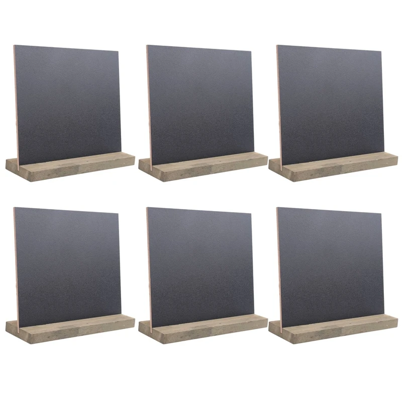 6 pak tanda papan kapur pedesaan dengan dudukan kayu untuk label tanda dekorasi pernikahan 6X5 inci papan tulis