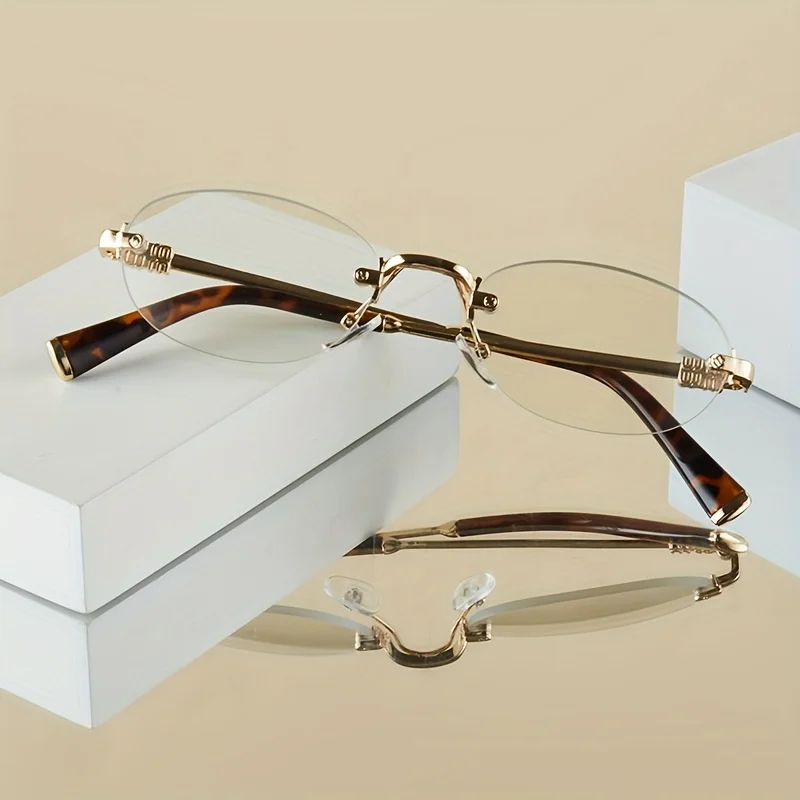 Women's Same Style Fashionable Flat Mirror New Refined Retro Circular Frameless Design Fashionable Suitable for Daily Use