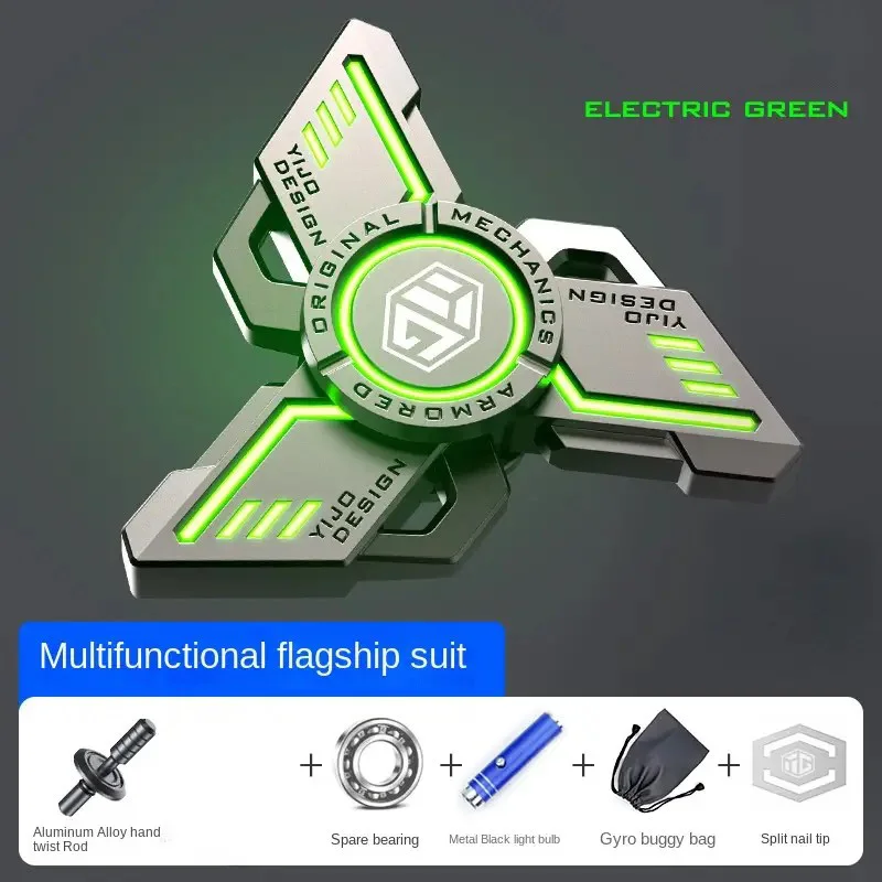 YIJOO Leucht. Metall EDC Fidget Spinner Fidget Spielzeug Stressabbau Druckentlastung. Handspielzeug, cooler Kreisel, Geschenk für Erwachsene für Jungen 5