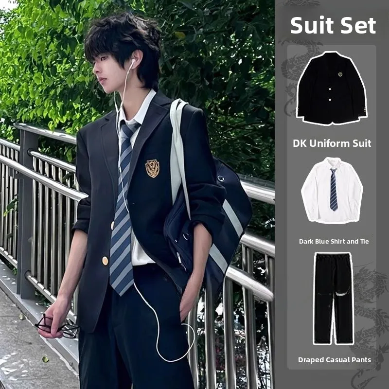 

Японский Sle College orm Мужской костюм Джанет и брюки Комплект Шкаф для школьников невипадают Sli Формальная одежда