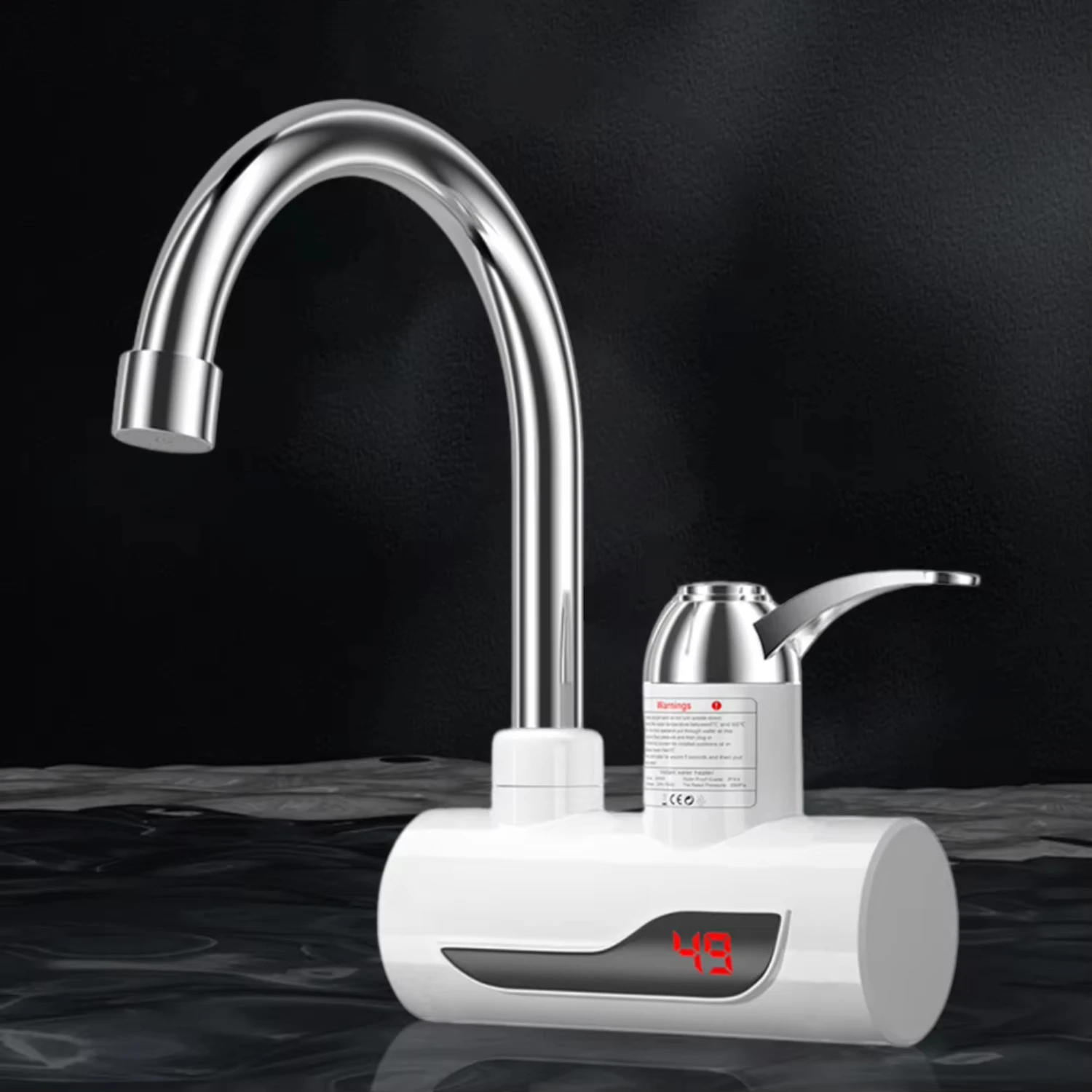 Adjustable Temperature Tankless Water Heater Faucet for Kitchen Bathroom - Digital Hot Water Supply