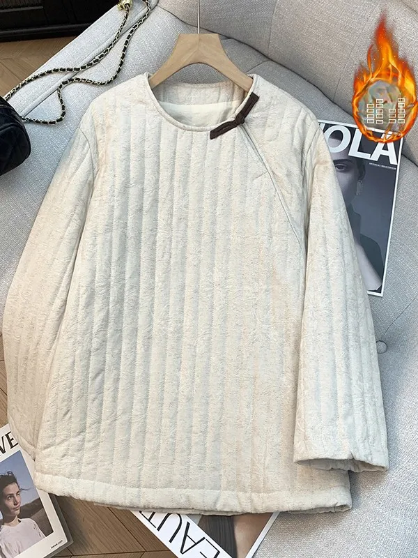 معطف نسائي من القطن بتصميم كلاسيكي مستدير Ne كبير الحجم من Jaet بتصميم كوري Sle للتنقل معطف طويل Sve