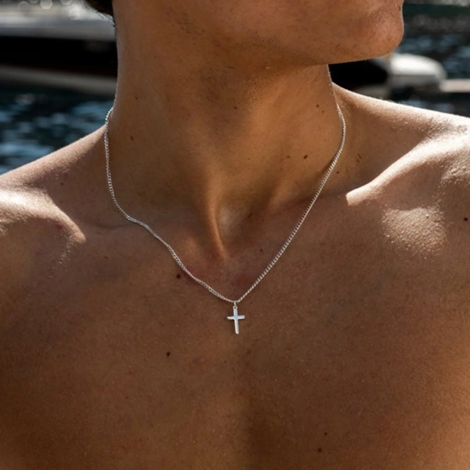 Moda minimalista cruz pingente colar para homem presente perfeito para namorado na moda jóias elegantes
