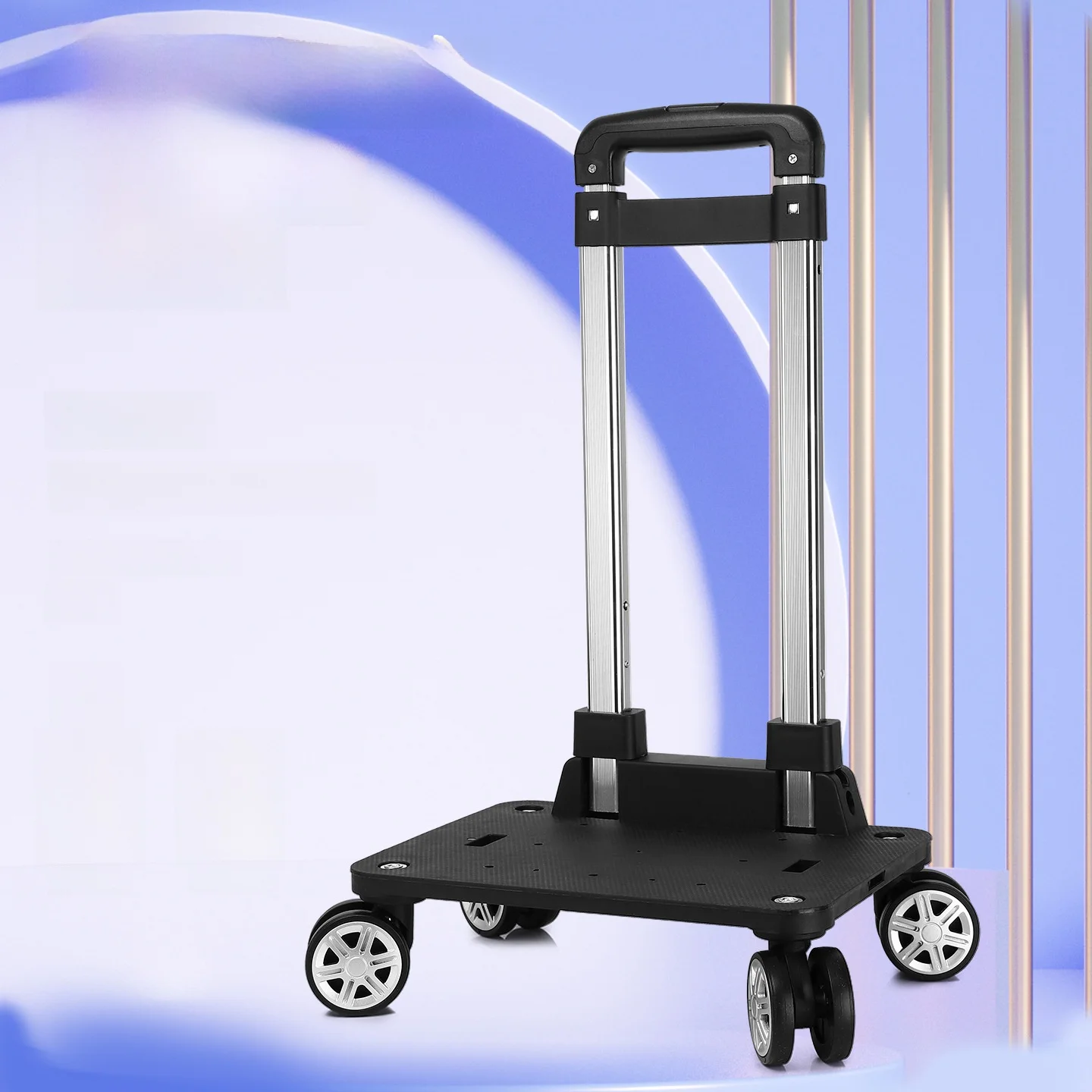 ユニバーサルホイール荷物ハンドルブラケット大型ベースペットバッグ荷物を押したり引いたりできる積み重ね可能なブックバッグハンドル金属素材