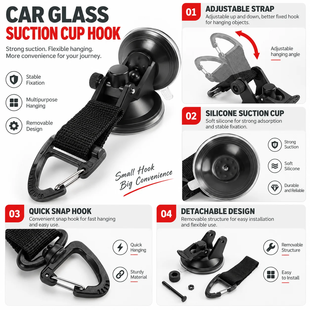 Travel Air Master Car Tent Portable Vacuum Heavy Climbing Suction Cup for RV Accessories Fixing Trailer Hooks Clothes a Breakers