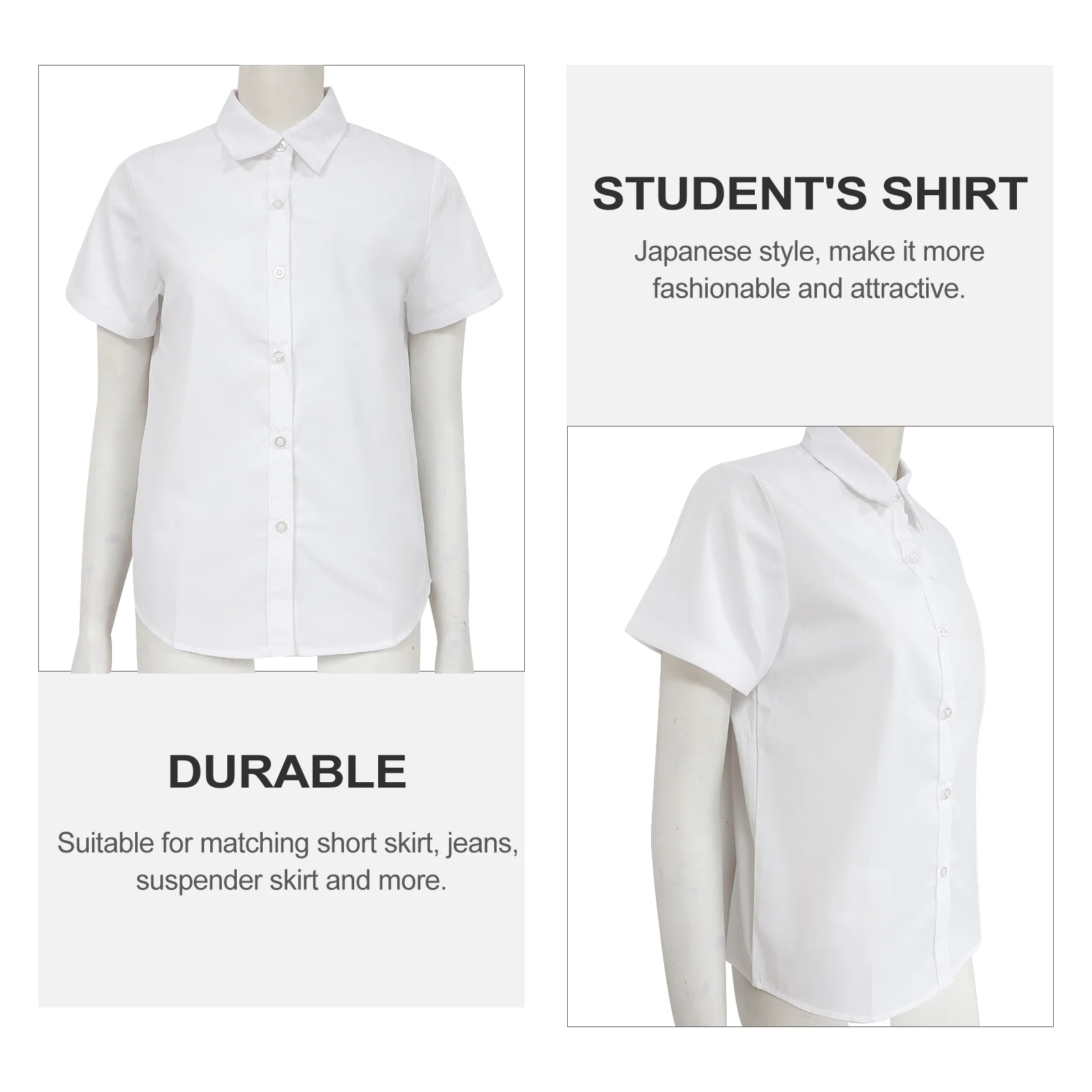 Jk camisa de manga corta para estudiantes, uniforme escolar de servicio de clase japonesa, uniformes de verano y otoño