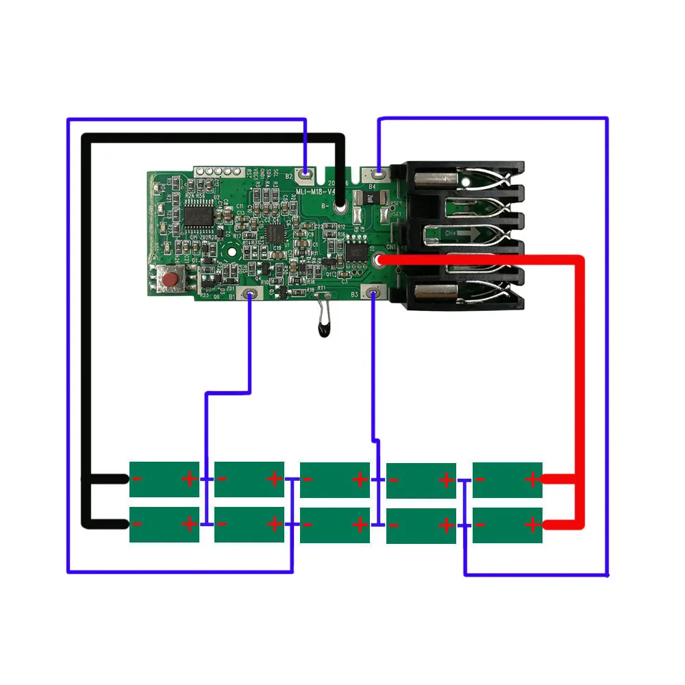 Imagem -03 - Substituição Pcb Carregamento Proteção Circuito Board para Milwaukee 18v 3ah 4ah 5ah 6ah Li-ion Bateria Pcb Board
