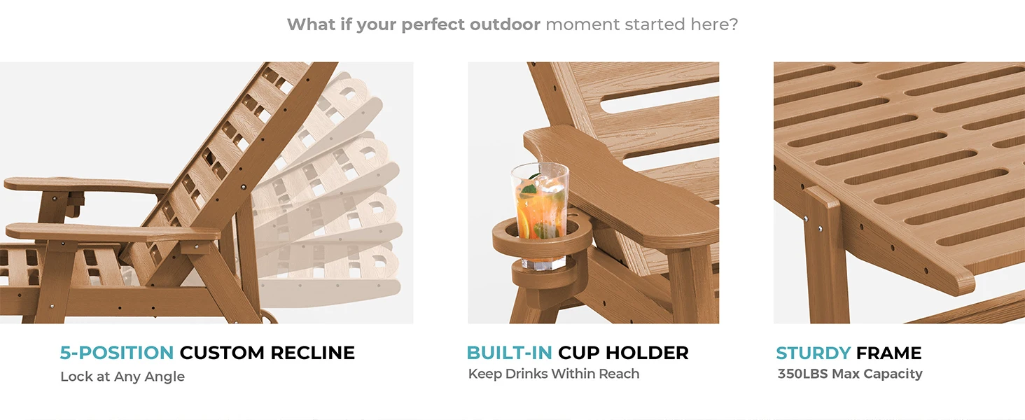 5-Position, Cup Holder, Sturdy Frame