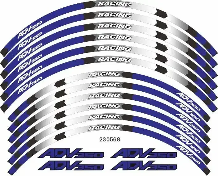 Autocollant de décoration de roue de contour de pièces de moto, autocollant pour HONDA ADV350, 6