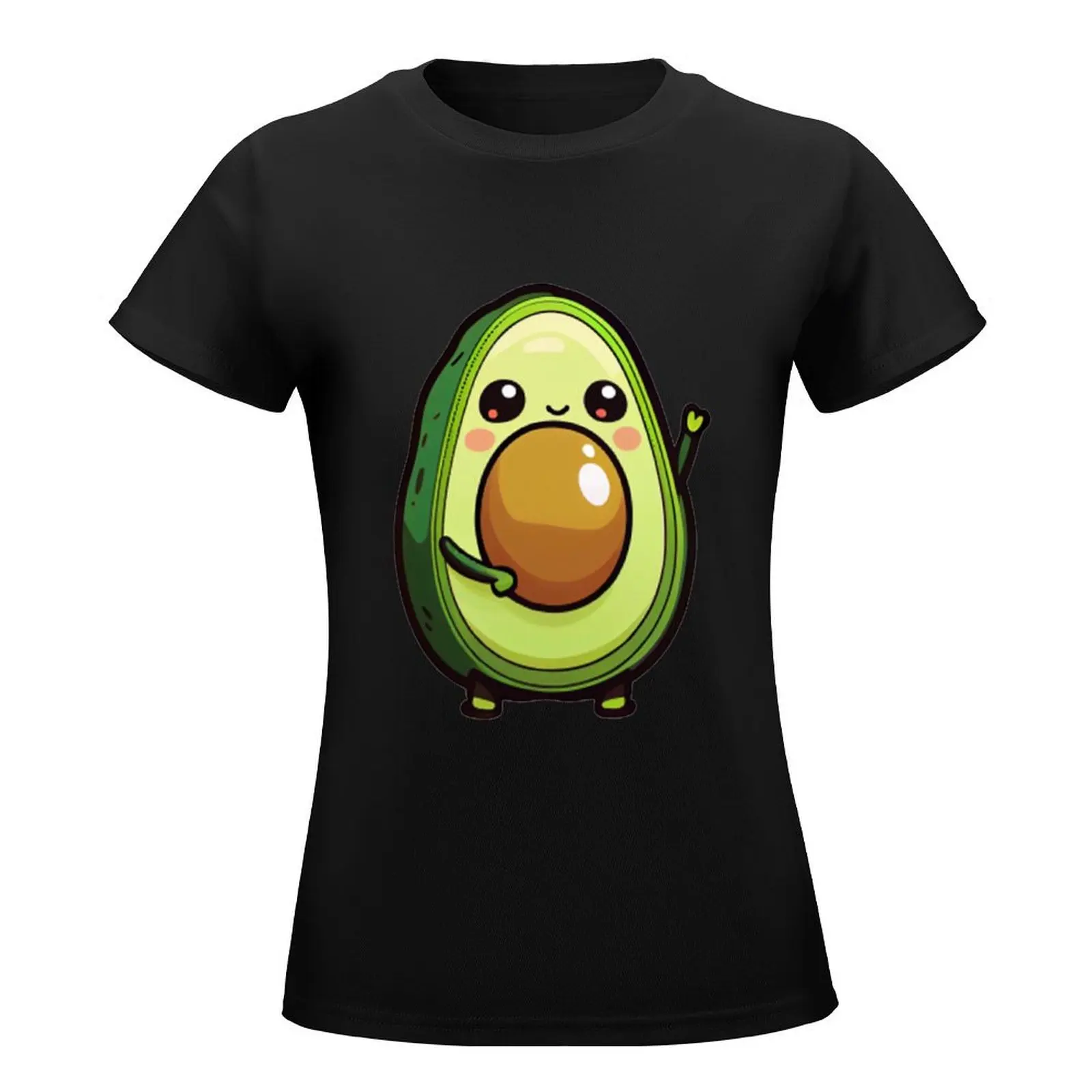 Kawaii Avocado T-Shirt heavyweights sports fans Female clothing T-shirt Women