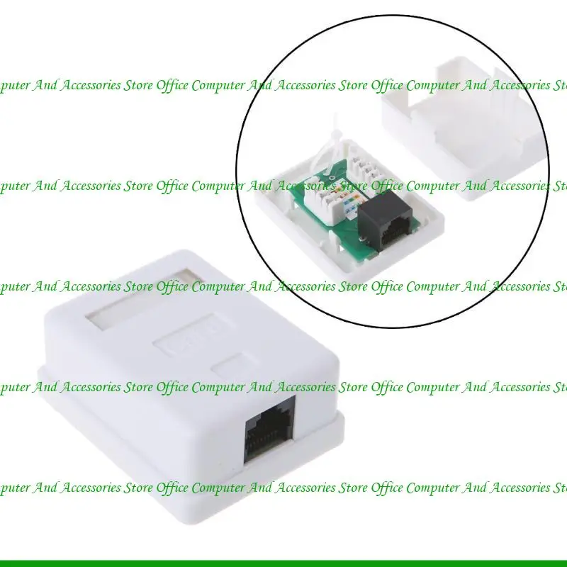 U55C CAT6 RJ45 8P8C UTP Kotak Pemasangan Desktop Port Tunggal Tunggal