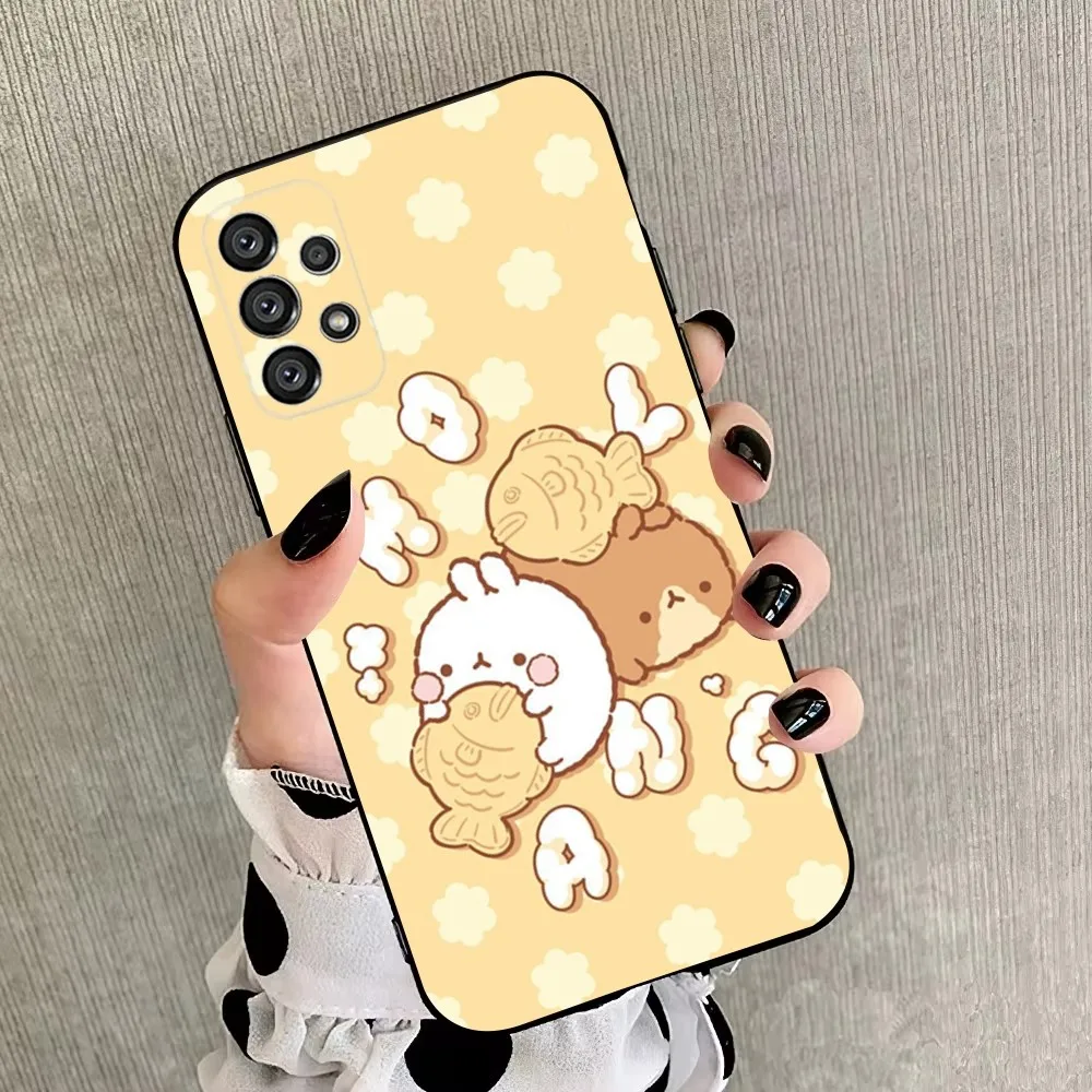 Cartoon M-Molangs  Phone Case For Samsung Galaxy A20,A21s,A22,A31,A32,A52,A53,A72,73,A80,A91 Soft Black Cover