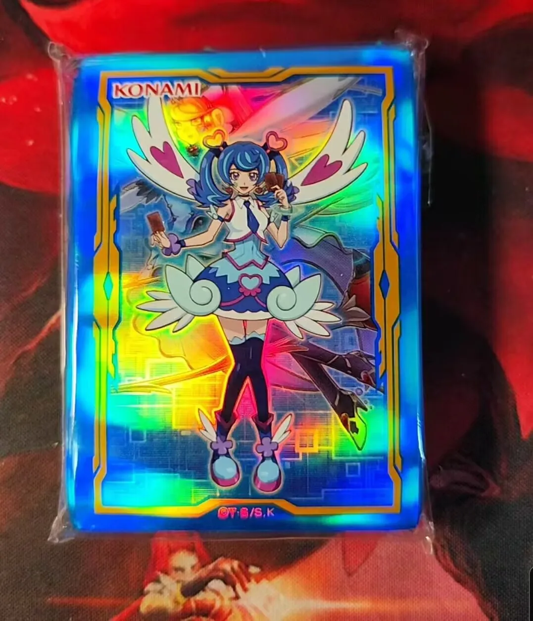 60-protege-cartes-officiels-scelles-pour-collection-yugioh-konami-duel-monsters-vrains-blue-angel-skye-zaizen