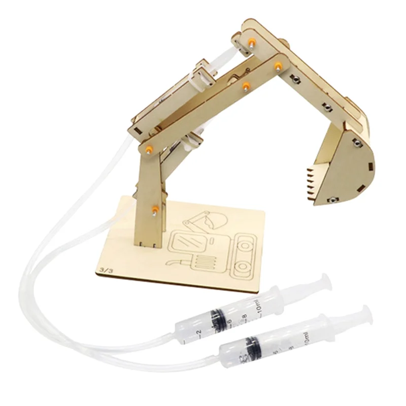 Hydraulic Excavator DIY Student Science and Technology Wooden Science and Education Toys Model Science Experiment Toys