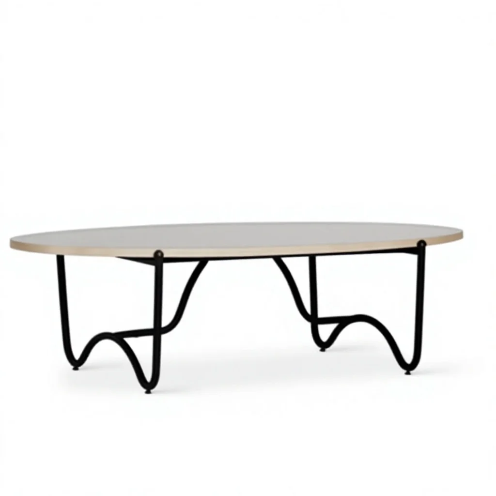 304 stainless steel outdoor coffee table with natural travertine marble top, suitable for courtyard garden hotel use