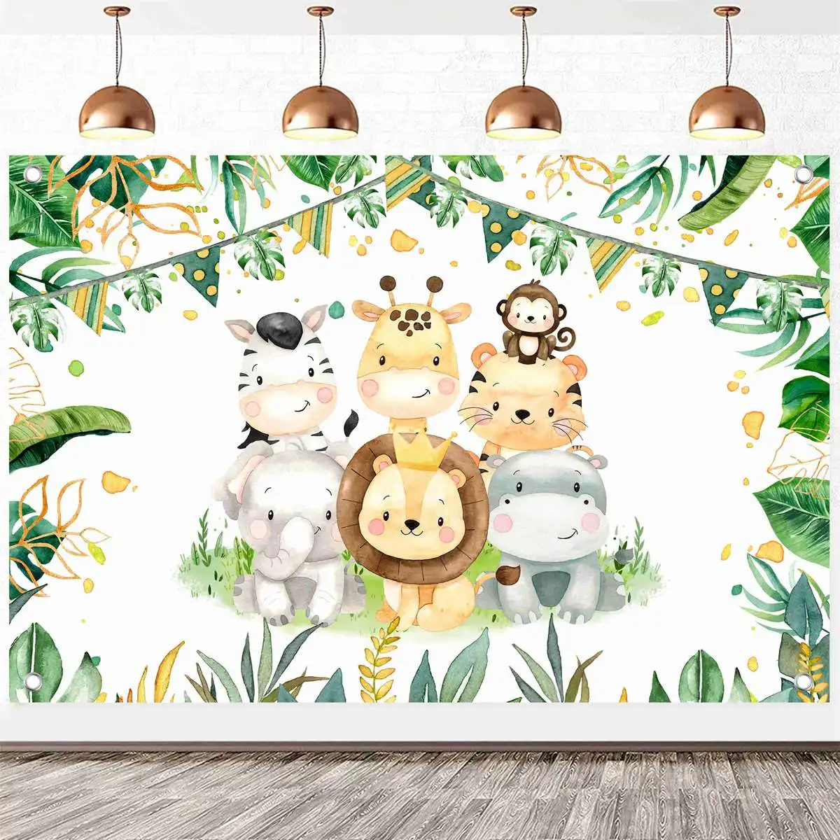 Jungle Animals Backdrop Birthday Decoration Wild One Safari Jungle Party Decoation Baby Shower Boy Girl 1st Birthday Background