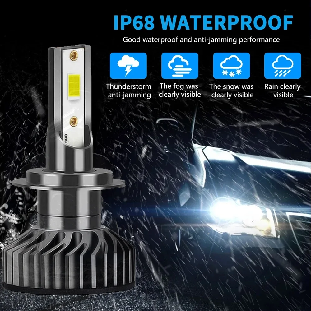 Car Headlight For 24V Truck 3000K 4300K 6000K 8000K 25000K H8 H11 Bulb Canbus EMC H7 LED Light 12V Car 110W