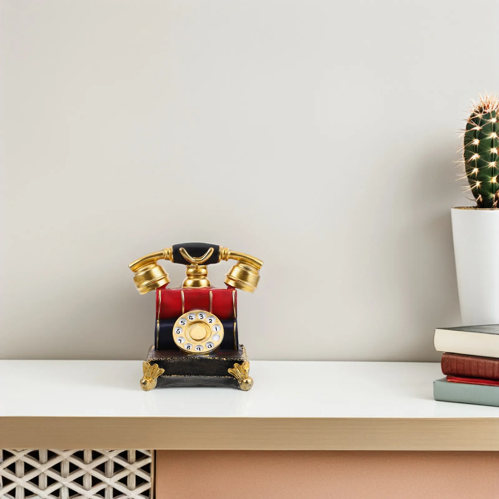 Retro Rotary Phone Vintage Telephone Home Office Desk Decor Decorative Phone Display for Cafe Restaurant Telephone Prop view 5