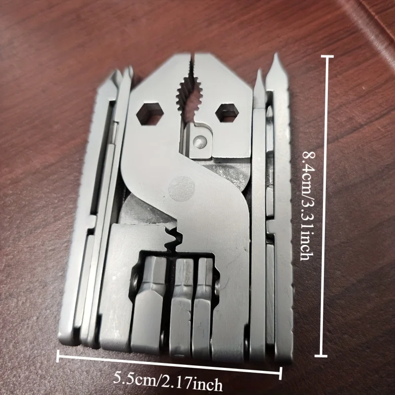 Multiutensile in acciaio inossidabile con portachiavi - Pinza pieghevole portatile, cacciavite, chiave inglese, martello, coltello, forbici, strumento di apertura