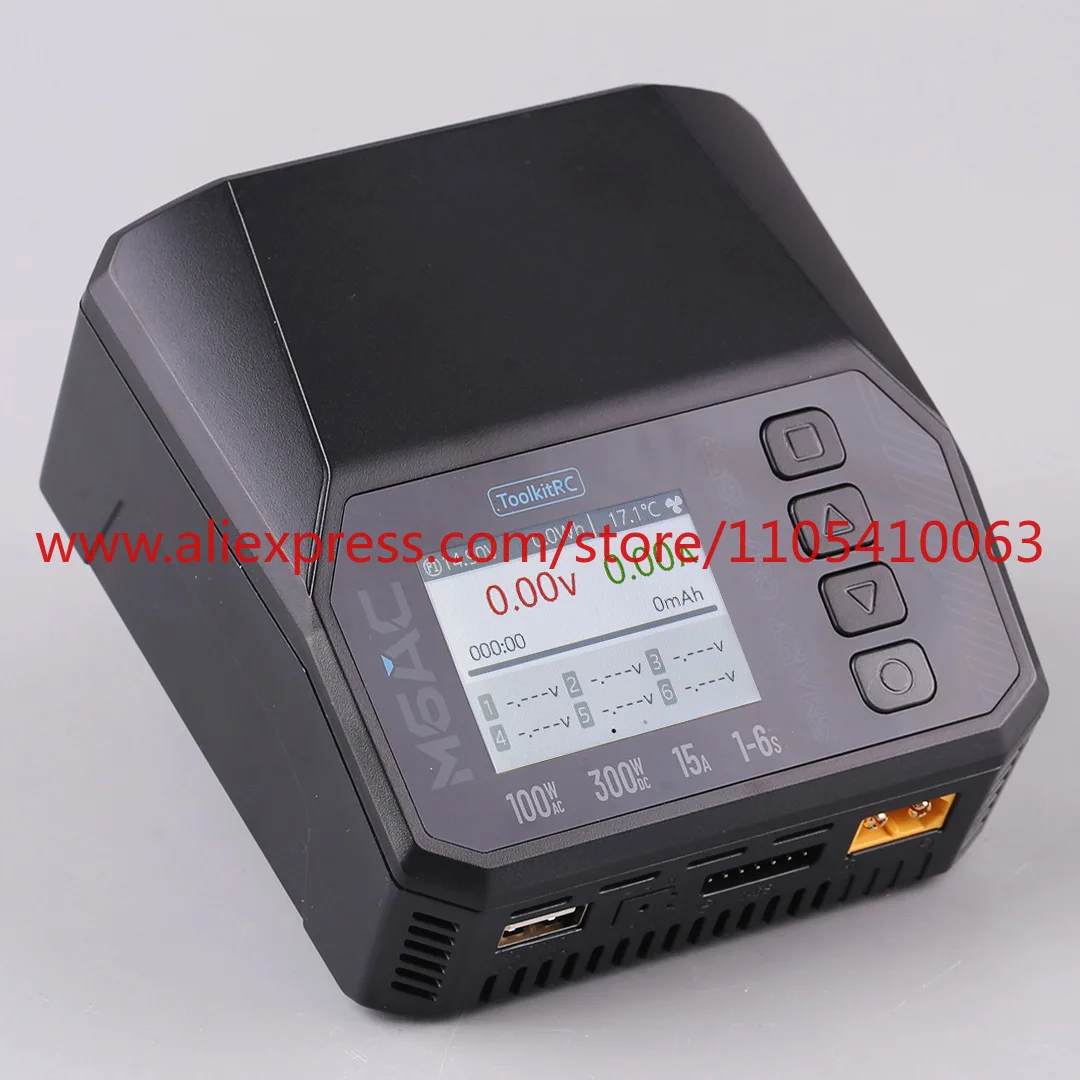 1Pcs ToolkitRC M6AC Multifunctional Lithium Battery Charger 15A Model Aircraft 300W Smart 1-6S Balance Charger
