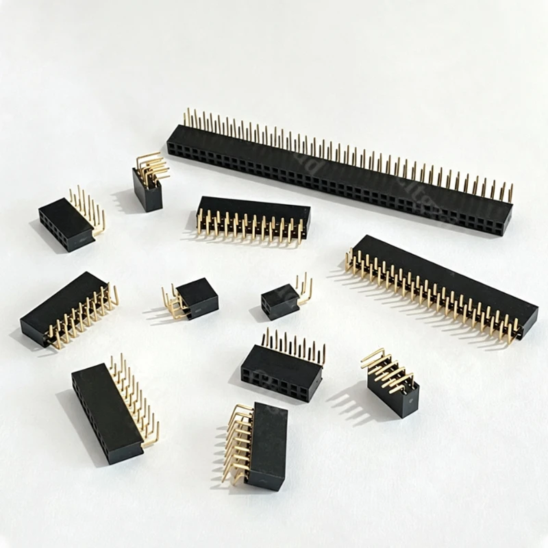10 Stück 90-Grad-Winkelstecker, zweireihig, Buchsenleiste, 2,54 mm Rastermaß, PCB-Buchsenstecker, 2×3, 2×4, 2×5, 2×6, 2×7, 2×8, 2×20, 2×40 Pins – Detail 11