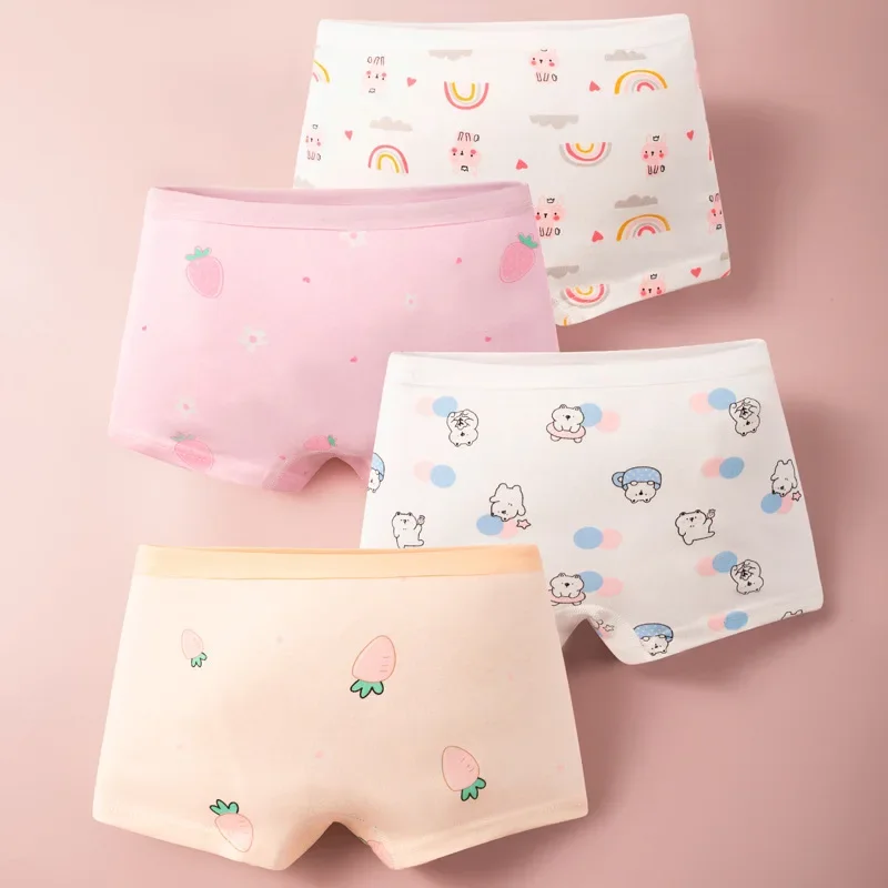 4 Pcs/Lot Kids Underwear For Girls Cotton Breathable Children Underpants Lovely Cartoon Princess Girls Briefs Panties