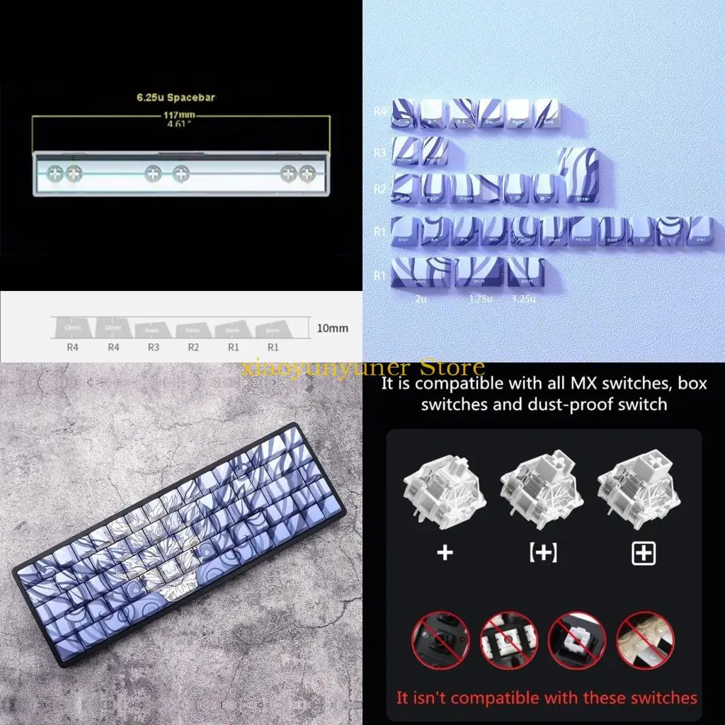 P9JB Side Engraving PBT Backlit Keycaps 136PCS Keycap Set Orlong Dragon Theme For Mechancial Keyboard Enhances Night Typing
