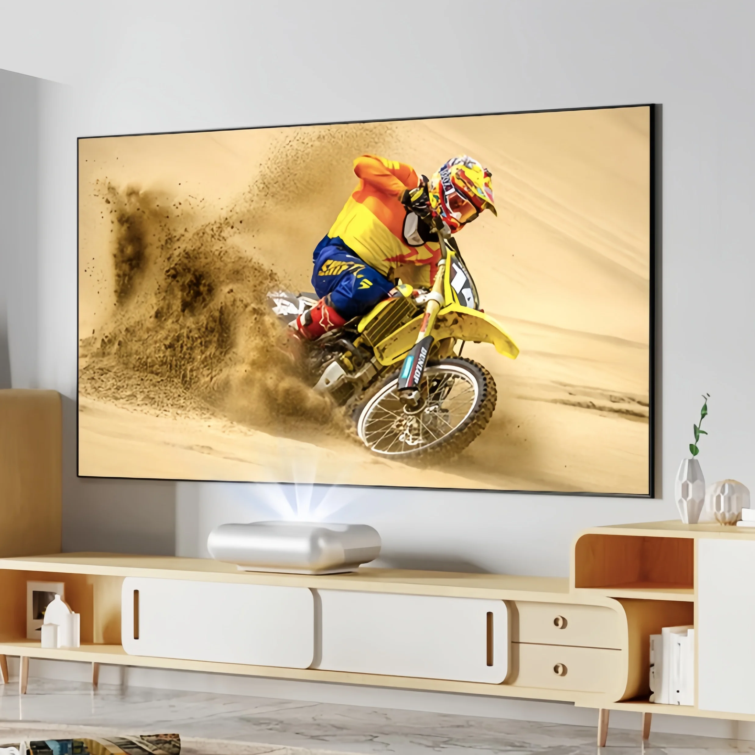 Plutussa Ultra Short Throw UST Anti Light Projector Screen With Fixed Frame