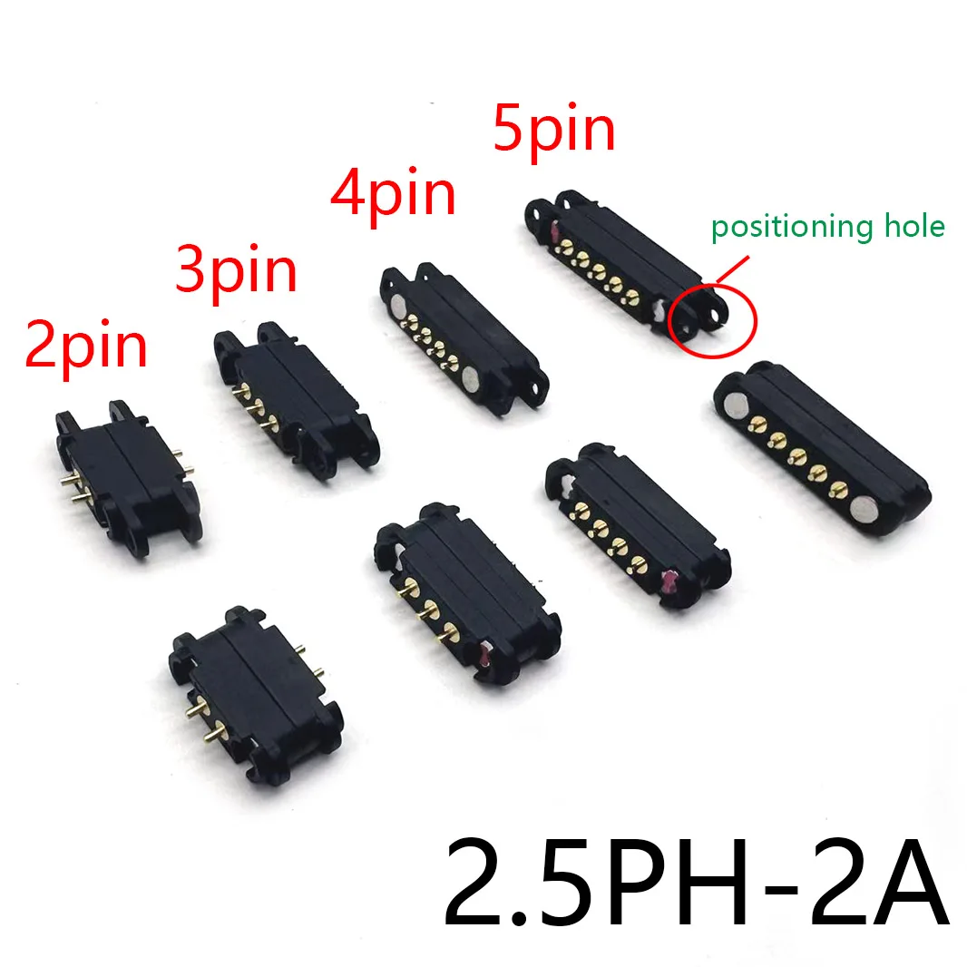 DC 5V 2A Waterproof Magnetic Pogo Pin Connector 2P 3P 4P 5Pin Pogopin Male Female Spring Loaded DC Power Socket