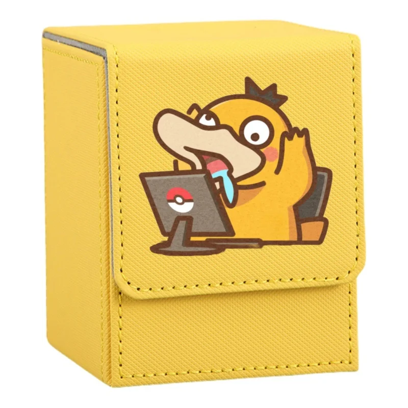 Psyduck Card Case Magikarp Slowpoke Snorlax Quagsire Marshtomp PTCG Diy Leather Action Toy Figures Anime Game Collection Box