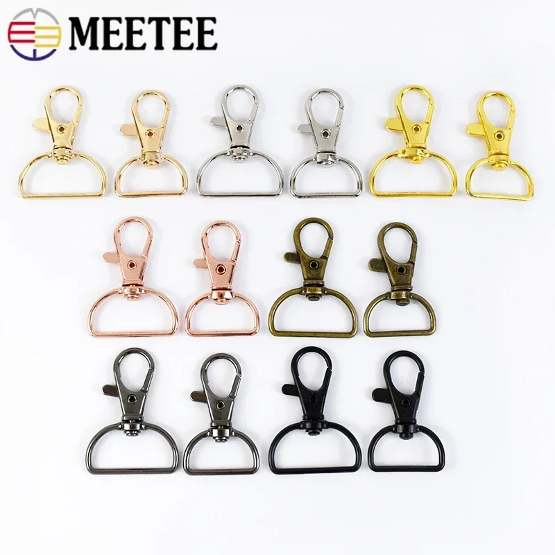 5Pcs 20/25mm Meetee Metal Lobster Clasps Swivel Trigger Snap Hook D Ring Buckle Keychain Clip Bag Strap Sewing Craft Accessories