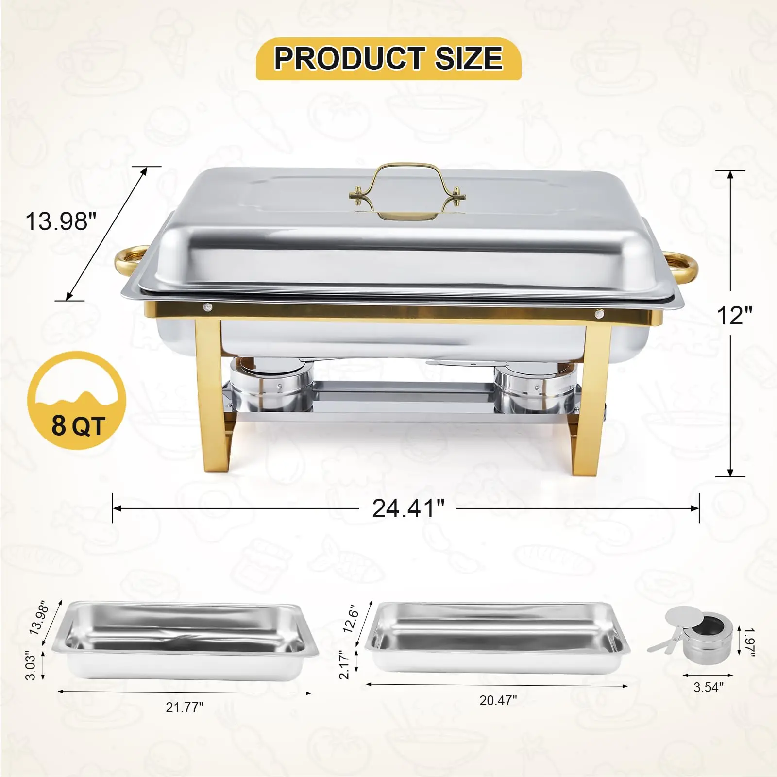4 Pack Buffet Chafing Dish Set - Bain Marie Food Warmer recensie en prijs