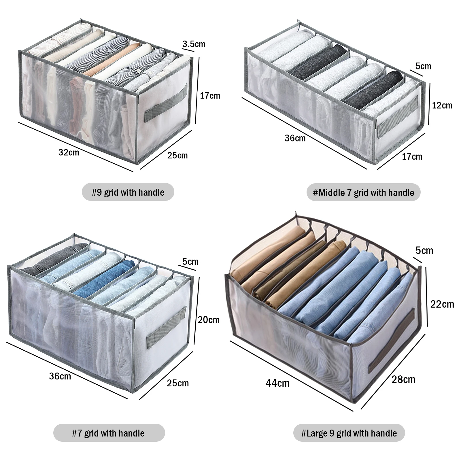 Caja de almacenamiento con cajón, organizador de ropa, para Vaqueros, ropa interior, calcetines, pantalones