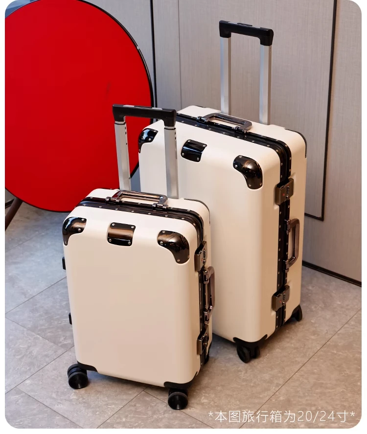 New Suitcase Password Luggage Business Boarding Case Trolley Case Aluminum Frame Mute Universal Wheel 20/24/26/28 Inch