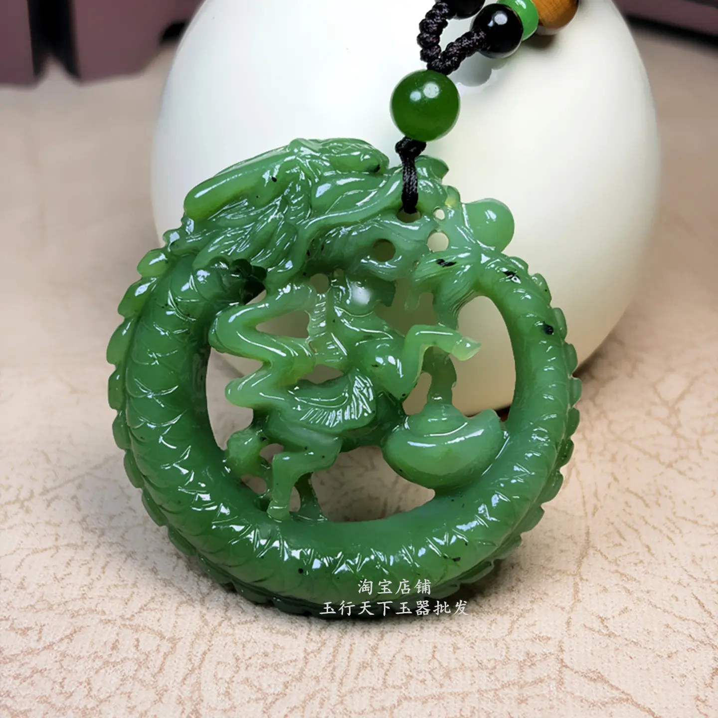 Natural genuine Hetian jade, jasper Longma spirit jade pendant, men's and women's jade pendant, double-sided hollow jade pendant