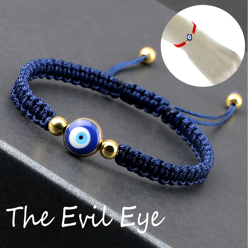 Charm Turkish Style Blue Evil Eye Bracelets & Bangle For Women Men Handmade Woven Lucky Red Rope Bracelet Friendship Jewelry