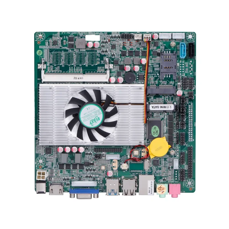 BOLRZO ELSKY I3HGP main board supports Ivy Bridge U series third generation Core processor with fan, DDR3 up to 8GB,