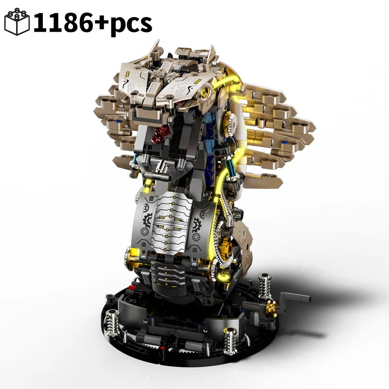 1186 個のビルディングブロック機械式コブラ動物モデルライトアップクリエイティブ 3D 装飾クリスマス教育ギフト