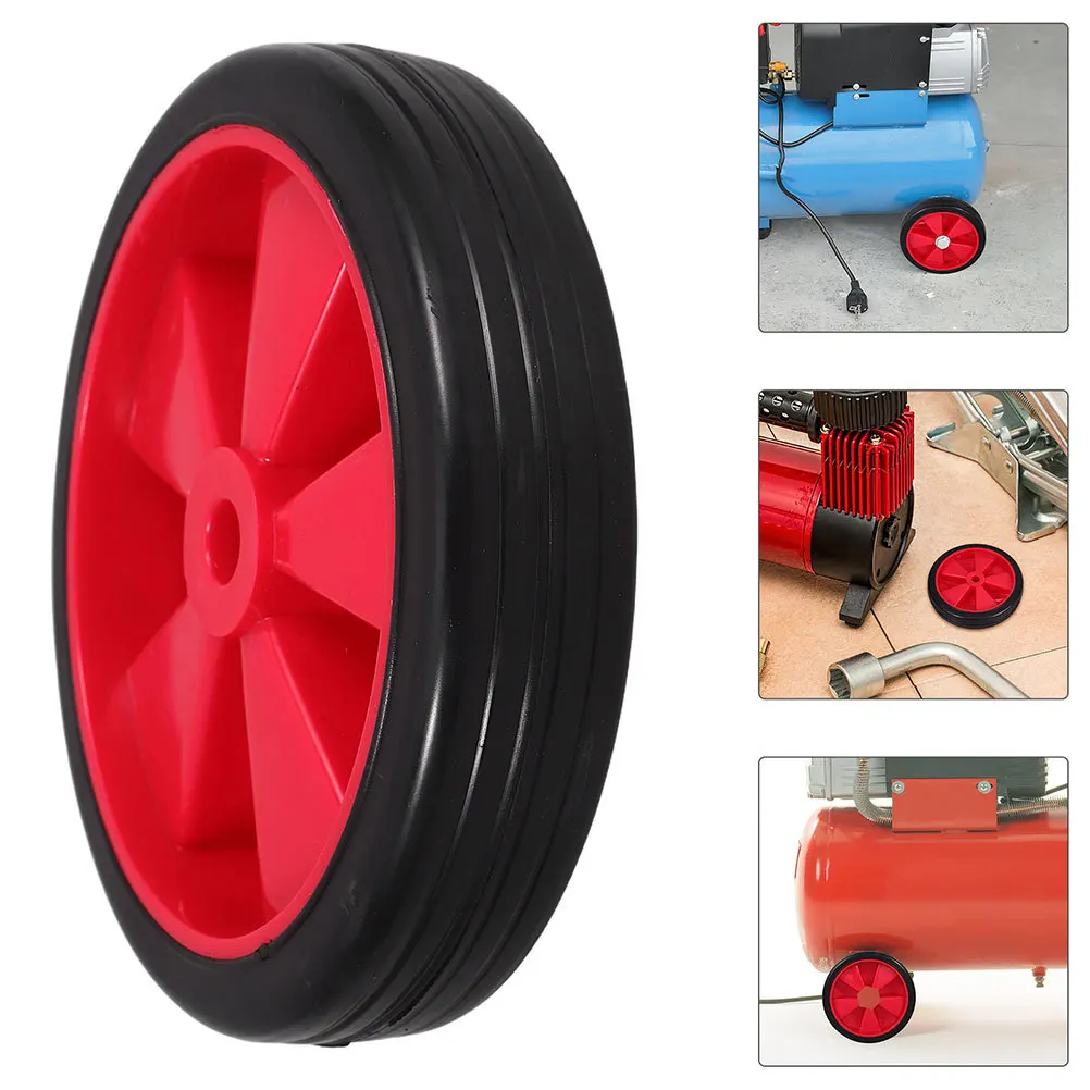 2pcs Air Compressor Wheels Replacement Universal Rubber Plastic Mobility Wheel For Pneumatic Pump Durable Outdoor Use Smooth
