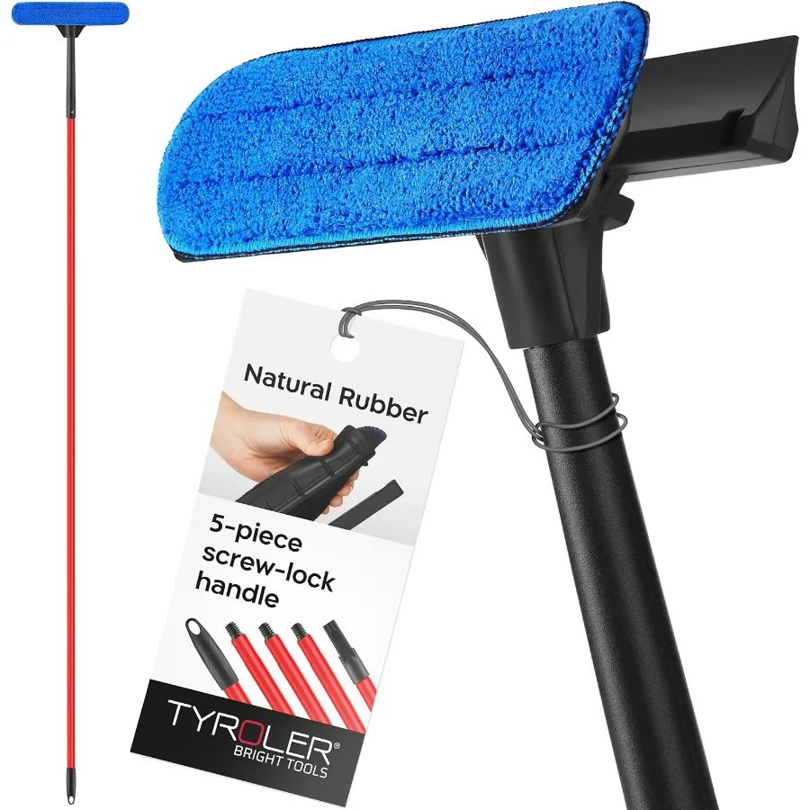 

Tyroler Professional Window Squeegee for Home Use 12 to 80 Inch Adjustable Length 2in1 Squeegee Kit for Indoor and Outdoor Glas